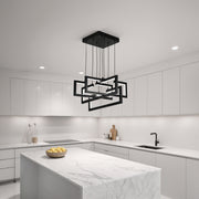Lampadario LED con Telecomando, Sospensione 96W, 4 Elementi, Luce Fredda/Calda/Neutra, Dimmerabile, Altezza Regolabile, Nero Lampadari LED con Telecomando Titolo predefinito Alessandro Design