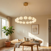 Lampadario LED a sospensione FAUSTO II, 42W, Luce Fredda/Calda/Neutra, Altezza regolabile, Lampadari Moderni Oro Titolo predefinito Alessandro Design
