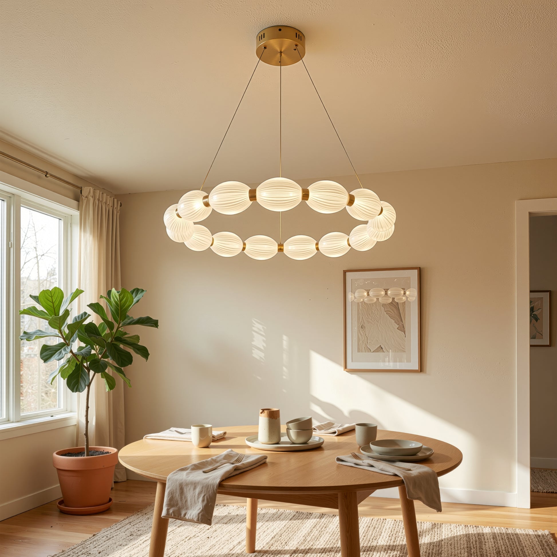 Lampadario LED a sospensione FAUSTO II, 42W, Luce Fredda/Calda/Neutra, Altezza regolabile, Lampadari Moderni Oro Titolo predefinito Alessandro Design