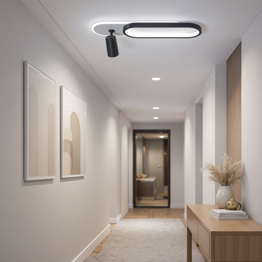 Lampadario LED con Proiettore Orientabile FISSO Camilla 49W, luce 3000/4000/6000k, Lampadari LED Nero Titolo predefinito Alessandro Design