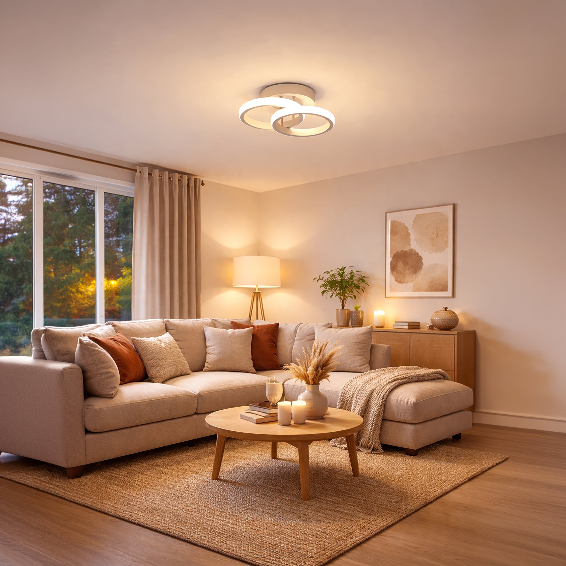 Lampadario LED VERTEX CIRCULA 21W, 2 Cerchi, Strutture in Metallo, Luce Fredda/Calda/Neutra, Lampadari LED Bianchi Titolo predefinito Alessandro Design