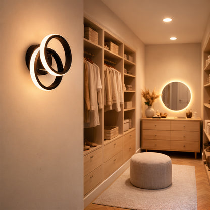 Lampadario LED VERTEX CIRCULA 21W, 2 Cerchi, Strutture in Metallo, Luce Fredda/Calda/Neutra 3000K/4000K/6000K, Nero, Lampadari LED in metallo Titolo predefinito Alessandro Design