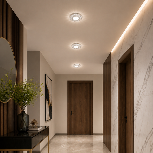 ORBITA Spot LED, 5W, Rotondo, Luce Fredda + RGB, Spot LED Bianco, Resina e Vetro Titolo predefinito Alessandro Design