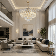 Lampadario in Cristallo WINDSOR Elegance 8x E14, Diametro 39cm, Oro Lucido, Altezza Regolabile, Metallo e Cristallo Lampadari in Cristallo Titolo predefinito Alessandro Design