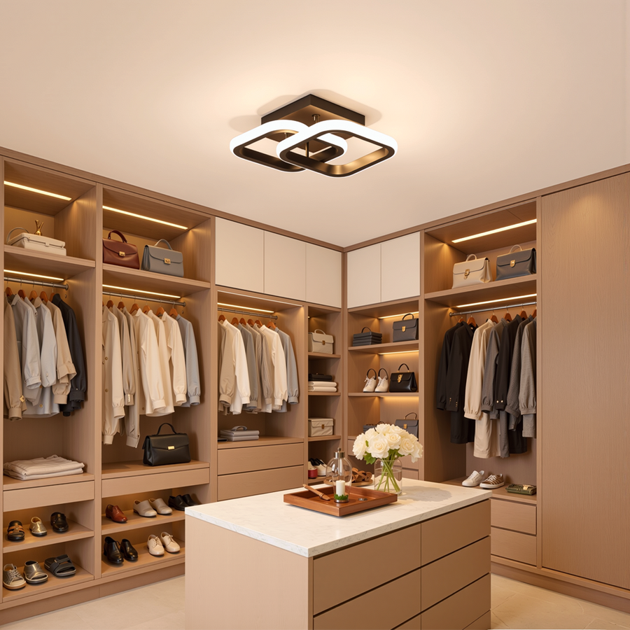Lampadario LED VERTEX Matrix Diamanti sovrapposti, montatura in metallo, 24W, 2 Diamanti, Luce Fredda/Calda/Neutra 3000K/4000K/6000K, Nero, Metallo e Silicone Lampadario LED Titolo predefinito Alessandro Design