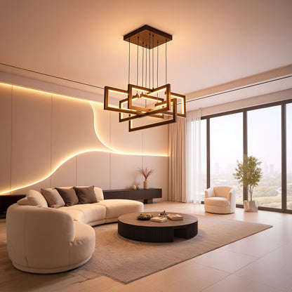 Lampadario LED con Telecomando, Sospensione 96W, 4 Elementi, Luce Fredda/Calda/Neutra, Dimmerabile, Altezza Regolabile, Nero Lampadari LED con Telecomando Titolo predefinito Alessandro Design