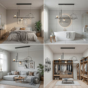 Lampadario LED a sospensione con telecomando DAMARA 44W, Luce Fredda/Calda/Neutra, Dimmerabile, Nero, Altezza Regolabile Lampadari LED con Telecomando Titolo predefinito Alessandro Design