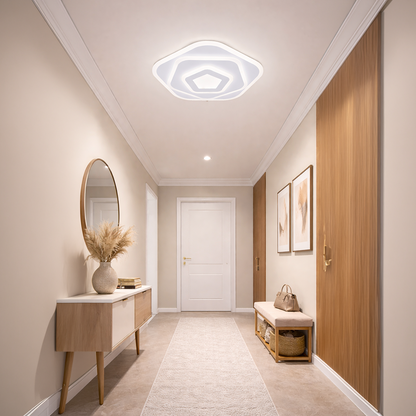 Lampadario LED con Telecomando PENTAGON 59W, 40cm, Luce Fredda/Calda/Neutra 3000K/4000K/6000K, Bianco, Metallo e Acrilico Lampadari LED con Telecomando Titolo predefinito Alessandro Design