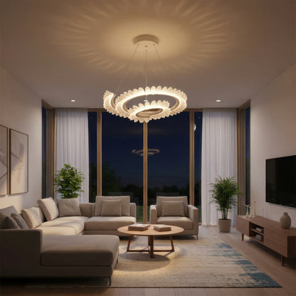 Lampadario LED con telecomando LT188WH, Cristallo e metallo, 40W, Dimmerabile, Altezza regolabile, Luce fredda/calda/neutra, Illuminazione di lusso Lampadari LED con telecomando Titolo predefinito Alessandro Design