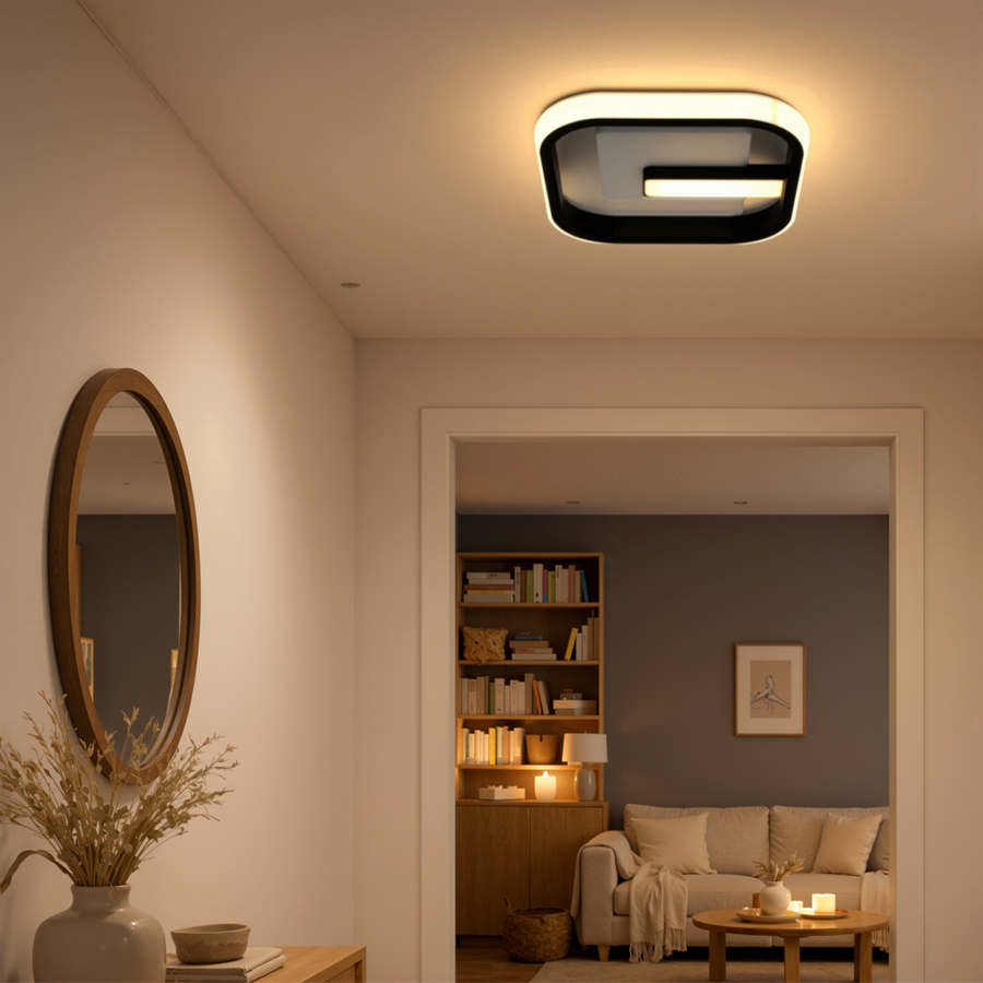 Lustra LED VICTORIA 19W, Patrata, lumina Rece/Calda/Neutra, Negru, Alb Lustra LED Default Title Alessandro Design
