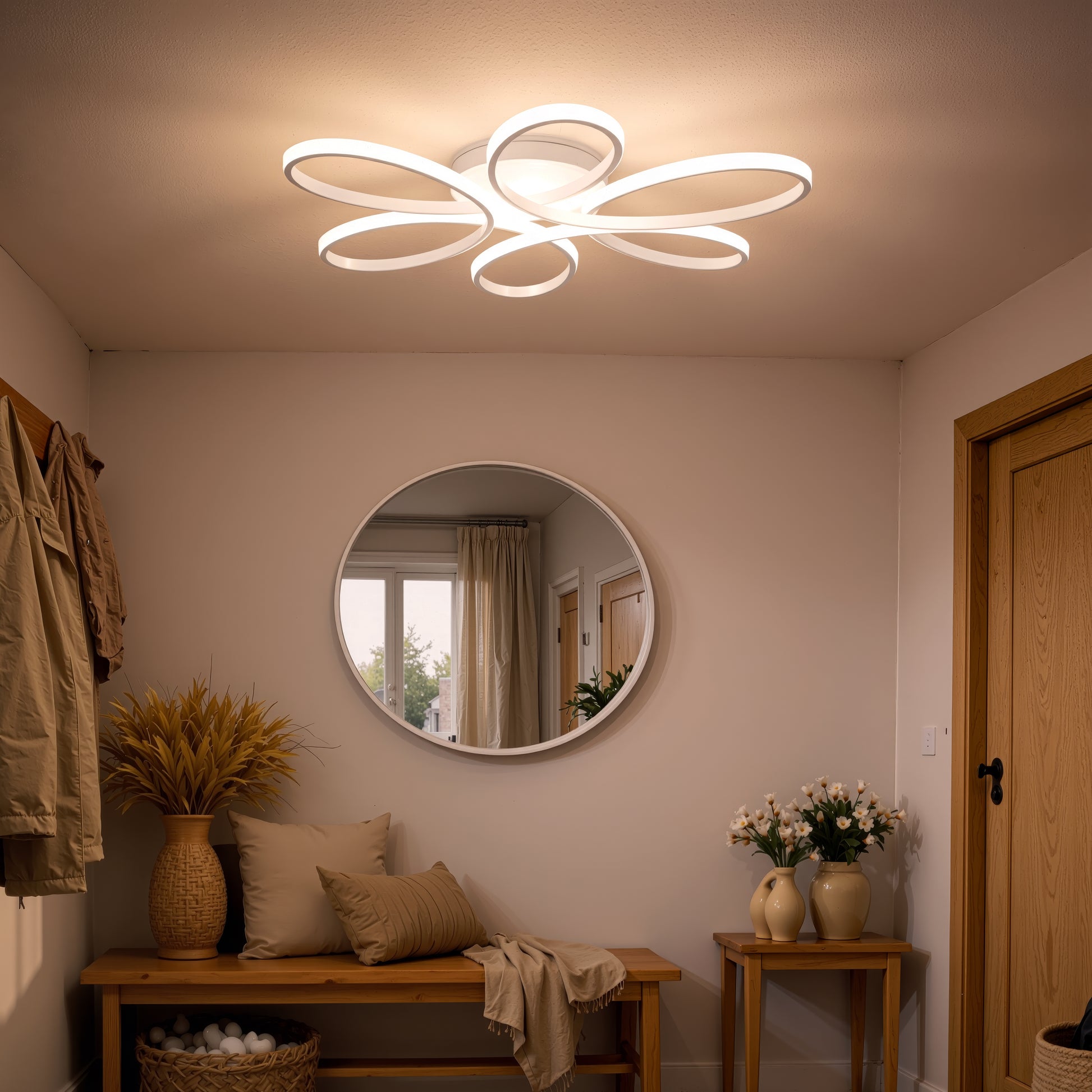 Lampadario a LED con telecomando ELIZA, 63W, Luce Fredda/Calda/Neutra, Dimmerabile, Lampadario a LED Bianco con telecomando Titolo predefinito Alessandro Design