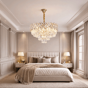 Lampadario in Cristallo WINDSOR Elegance 8x E14, Diametro 39cm, Oro Lucido, Altezza Regolabile, Metallo e Cristallo Lampadari in Cristallo Titolo predefinito Alessandro Design