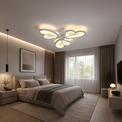 Lampadario a LED con telecomando BLOSSOM 40W, 3 Petali, Luce Fredda/Calda/Neutra, Dimmerabile, Lampadario a LED Bianco con telecomando Titolo predefinito Alessandro Design