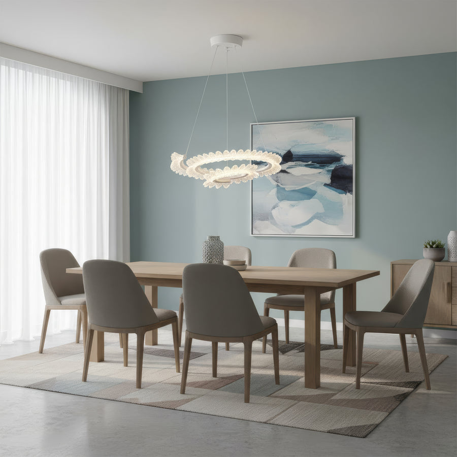 Lampadario LED con telecomando LT188WH, Cristallo e metallo, 40W, Dimmerabile, Altezza regolabile, Luce fredda/calda/neutra, Illuminazione di lusso Lampadari LED con telecomando Titolo predefinito Alessandro Design