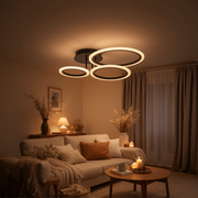 Lampadario LED con telecomando BETTY 40W, 3 Cerchi, Luce Fredda/Calda/Neutra, Dimmerabile, Nero Lampadari LED con Telecomando Titolo predefinito Alessandro Design