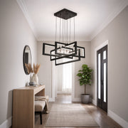 Lampadario LED con Telecomando, Sospensione 96W, 4 Elementi, Luce Fredda/Calda/Neutra, Dimmerabile, Altezza Regolabile, Nero Lampadari LED con Telecomando Titolo predefinito Alessandro Design