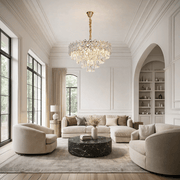 Lampadario in Cristallo WINDSOR Elegance 8x E14, Diametro 39cm, Oro Lucido, Altezza Regolabile, Metallo e Cristallo Lampadari in Cristallo Titolo predefinito Alessandro Design