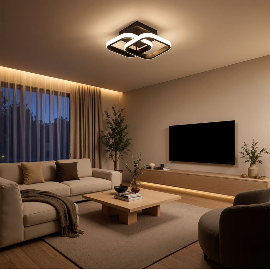 Lampadario LED VERTEX Matrix Diamanti sovrapposti, montatura in metallo, 24W, 2 Diamanti, Luce Fredda/Calda/Neutra 3000K/4000K/6000K, Nero, Metallo e Silicone Lampadario LED Titolo predefinito Alessandro Design