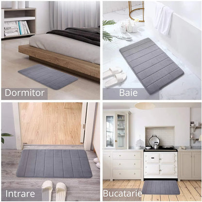 Tappeti da bagno, 80x50 cm / 50x40 cm, Grigio, Antiscivolo, Assorbente, Set di 2 Tappeti da bagno Titolo predefinito Alessandro Design