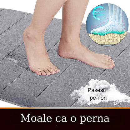 Tappetino da bagno, 50x80 cm, grigio, antiscivolo, assorbente. Titolo predefinito Alessandro Design
