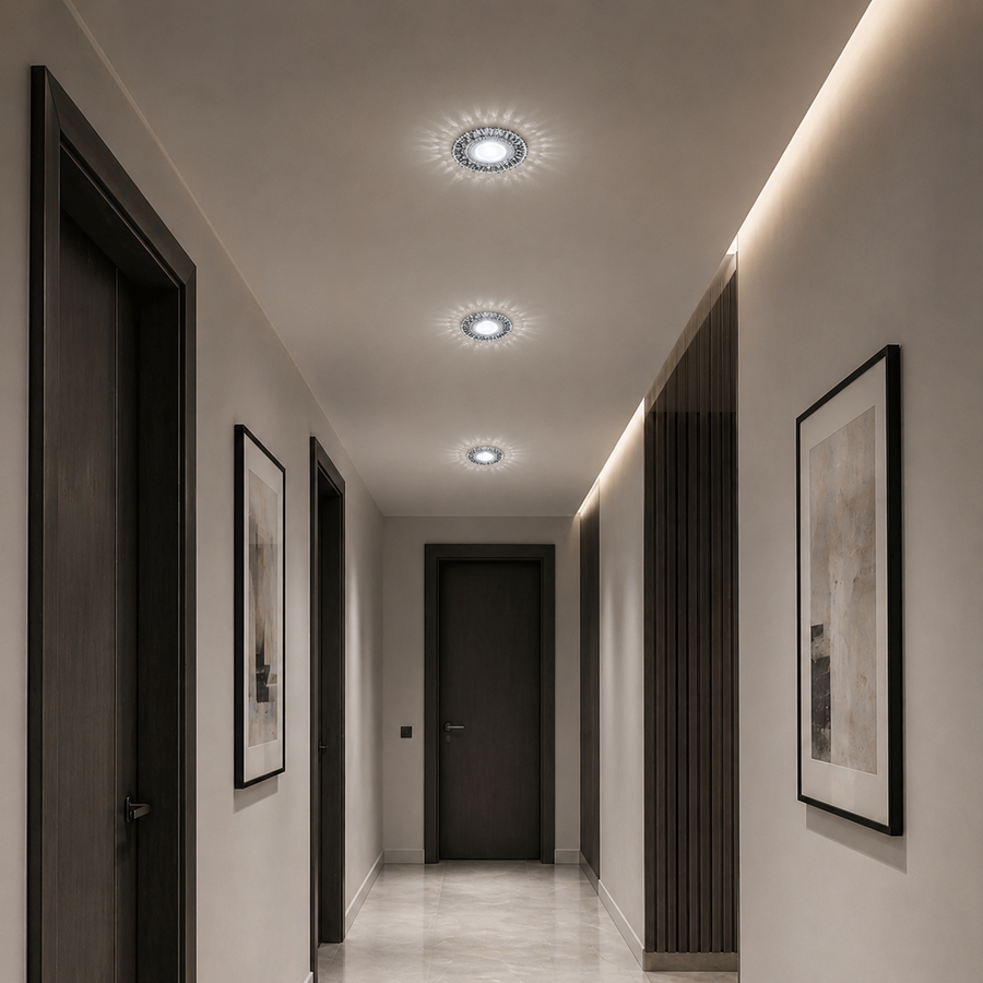 ORBITA Spot LED, 5W, Rotondo, Luce Fredda + RGB, Spot LED Bianco, Resina e Vetro Titolo predefinito Alessandro Design