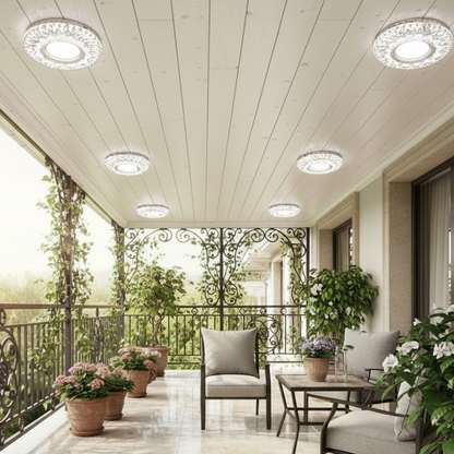 ORBITA Spot LED, 5W, Rotondo, Luce Fredda + RGB, Spot LED Bianco, Resina e Vetro Titolo predefinito Alessandro Design