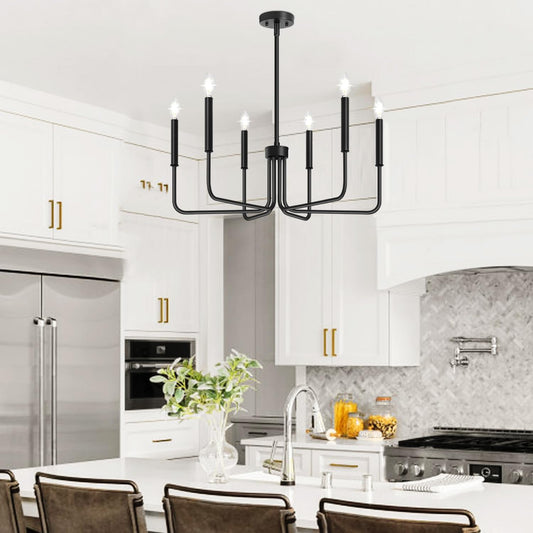 Lampadario in metallo AVANT, tipo Pendolo con bracci, D63 cm Rotondo, 6xE14, Nero Lampadari Industriali Titolo predefinito Alessandro Design