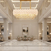 Lampadario in Cristallo PETAL Regalis 12xE14, 80x30 cm, Oro, Altezza Regolabile, Metallo e Cristallo Lampadari in Cristallo Titolo predefinito Alessandro Design