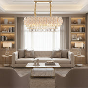 Lampadario in Cristallo PETAL Regalis 12xE14, 80x30 cm, Oro, Altezza Regolabile, Metallo e Cristallo Lampadari in Cristallo Titolo predefinito Alessandro Design