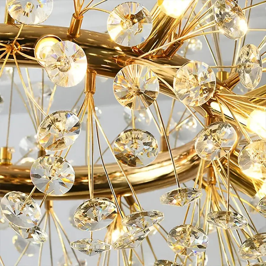 MINUET Lampadario in Cristallo 9x G9, Diametro 50 cm, Oro Lucido, Altezza Regolabile Lampadari Moderni Titolo predefinito Alessandro Design