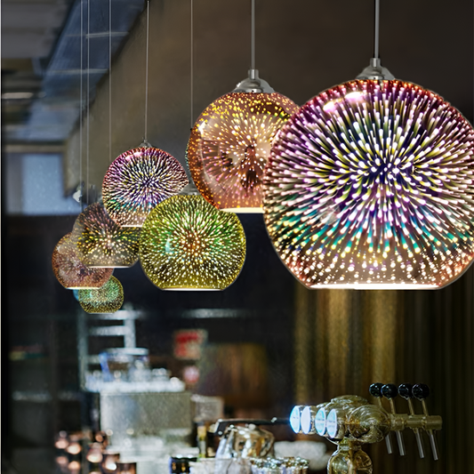 Lampadario in Vetro 3D, OTTICA, Ø15cm, 1xE27, Altezza Regolabile, Lampadari Moderni in Vetro e Metallo Titolo predefinito Alessandro Design