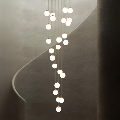 Lampadario a Sospensione, 25 Globi XE27, Oro, Altezza Regolabile Lampadari Moderni Titolo predefinito Alessandro Design