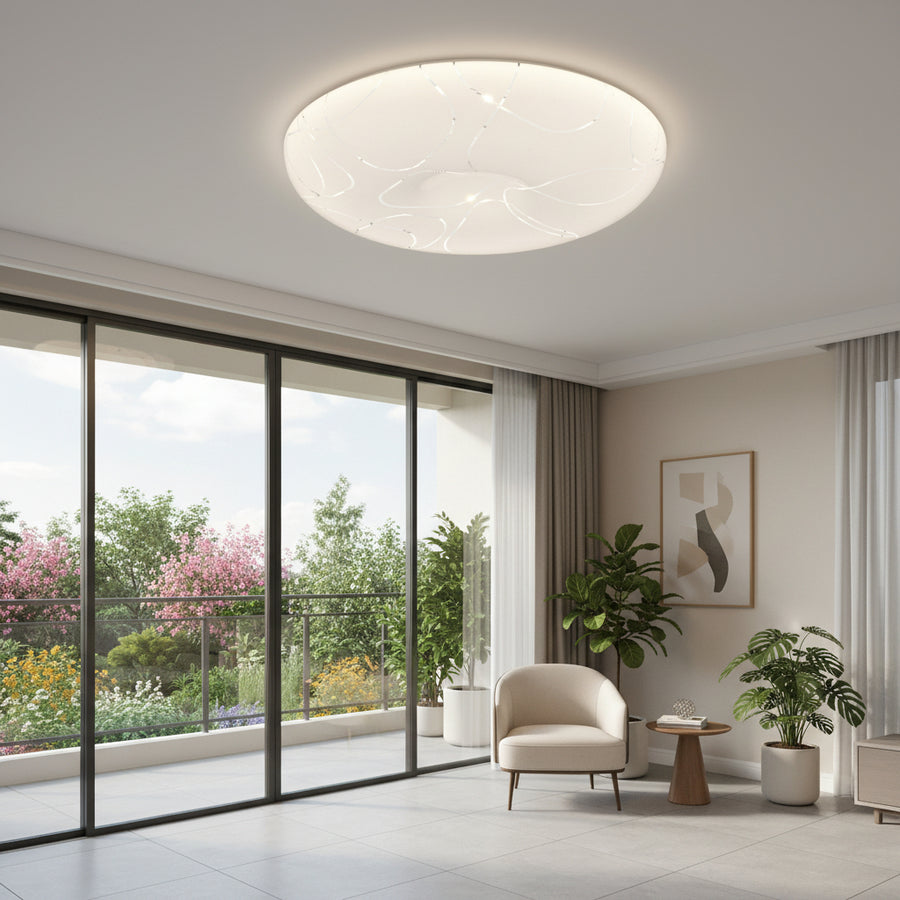 Plafoniera LED rotonda 23 cm, 22W, 3000K / 4000K / 6000K, Plafoniere LED bianche, in metallo e acrilico Titolo predefinito Alessandro Design