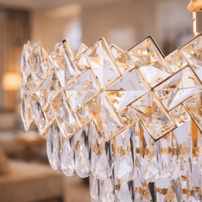 Lampadario in Cristallo WINDSOR Elegance 8x E14, Diametro 39cm, Oro Lucido, Altezza Regolabile, Metallo e Cristallo Lampadari in Cristallo Titolo predefinito Alessandro Design