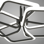 Lampadario LED a Sospensione con Telecomando 103W, 5 Quadrati, Luce Fredda/Calda/Neutra, Dimmerabile, Lampadari LED Neri con Telecomando Titolo predefinito Alessandro Design