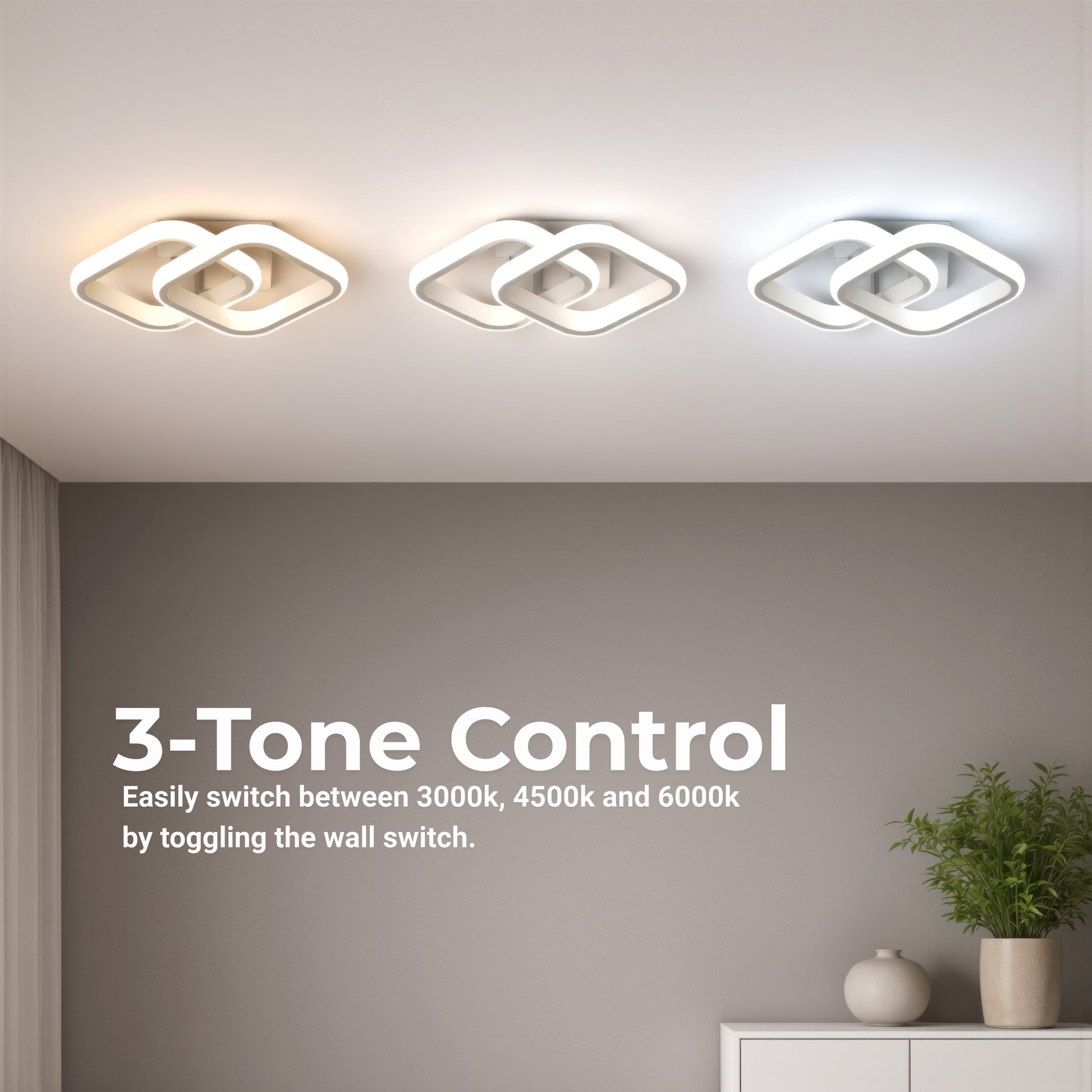 Lampadario LED VERTEX Matrix, Diamanti sovrapposti, Strutture in metallo, 24W, 2 Diamanti, Luce Fredda/Calda/Neutra 3000K/4000K/6000K, Lampadari LED Bianchi Titolo predefinito Alessandro Design