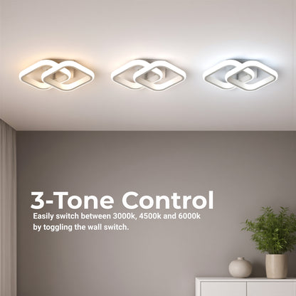 Lampadario LED VERTEX Matrix, Diamanti sovrapposti, Strutture in metallo, 24W, 2 Diamanti, Luce Fredda/Calda/Neutra 3000K/4000K/6000K, Lampadari LED Bianchi Titolo predefinito Alessandro Design