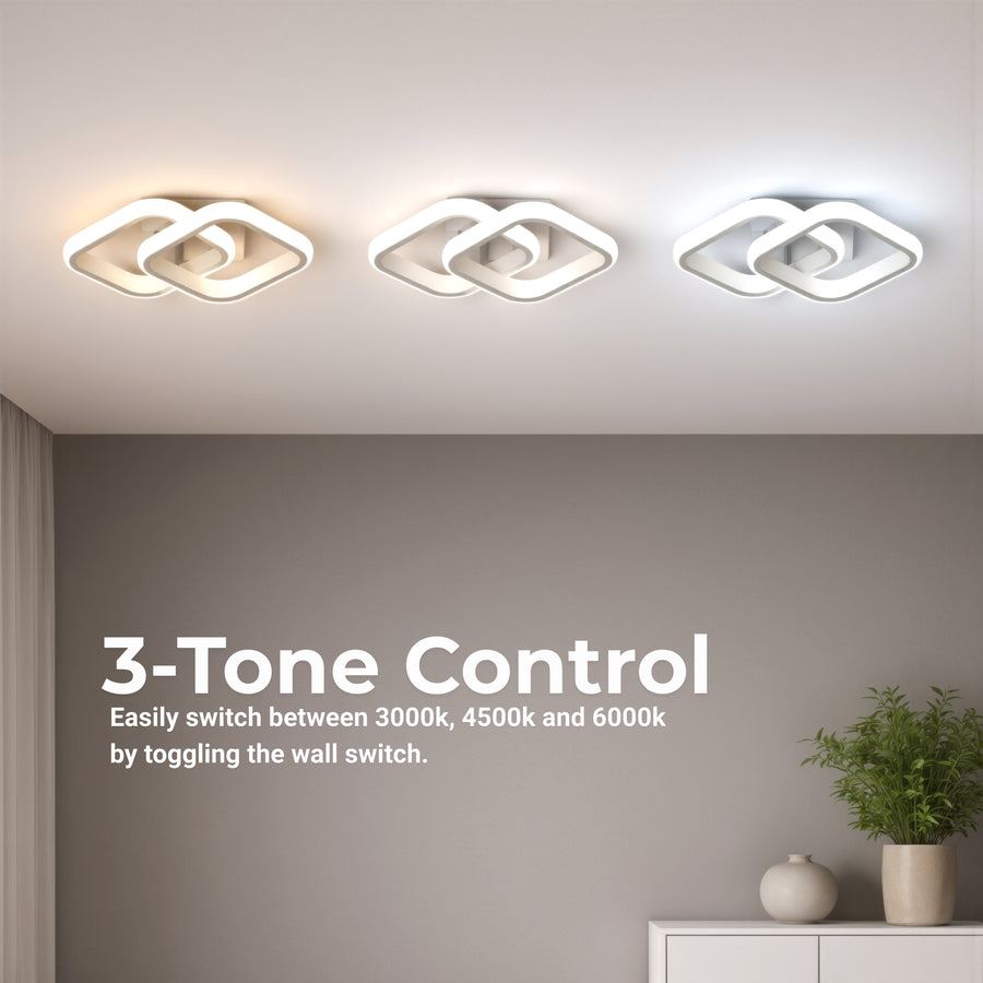 Lampadario LED VERTEX Matrix, Diamanti sovrapposti, Strutture in metallo, 24W, 2 Diamanti, Luce Fredda/Calda/Neutra 3000K/4000K/6000K, Lampadari LED Bianchi Titolo predefinito Alessandro Design