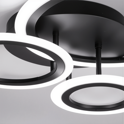 Lampadario LED con telecomando BETTY 40W, 3 Cerchi, Luce Fredda/Calda/Neutra, Dimmerabile, Nero Lampadari LED con Telecomando Titolo predefinito Alessandro Design