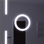 Specchio rettangolare a LED, 120x80 cm, sensore Marcello MotionGlow, sistema antiappannamento, orologio e termometro, lente d'ingrandimento cosmetica, Specchi Marcello dimmerabili Titolo predefinito Alessandro Design