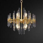 Lampadario in Cristallo CC850/480GD, 6xE14, 48X45cm, Altezza Regolabile, Oro Lucido, Altezza Regolabile, Design Elegante, Lampadari in Cristallo e Metallo Titolo predefinito Alessandro Design