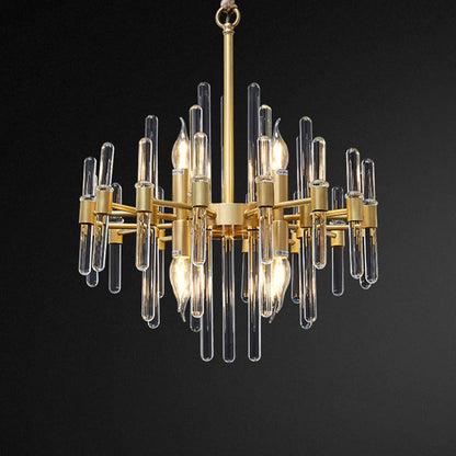 Lampadario in Cristallo CC850/480GD, 6xE14, 48X45cm, Altezza Regolabile, Oro Lucido, Altezza Regolabile, Design Elegante, Lampadari in Cristallo e Metallo Titolo predefinito Alessandro Design