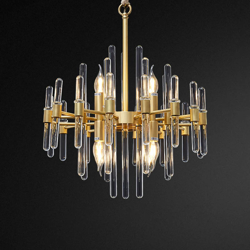 Lampadario in Cristallo CC850/480GD, 6xE14, 48X45cm, Altezza Regolabile, Oro Lucido, Altezza Regolabile, Design Elegante, Lampadari in Cristallo e Metallo Titolo predefinito Alessandro Design