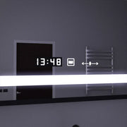 Specchio rettangolare a LED, 120x80 cm, sensore Marcello MotionGlow, sistema antiappannamento, orologio e termometro, lente d'ingrandimento cosmetica, Specchi Marcello dimmerabili Titolo predefinito Alessandro Design