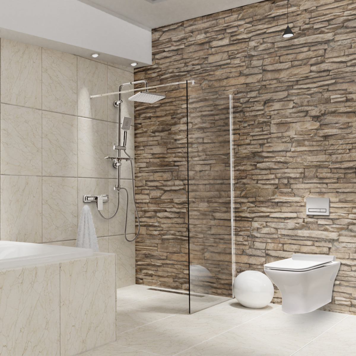 Parete doccia walk-in 90x195 cm, vetro di sicurezza da 8 mm, trasparente, profilo metallico resistente Cabina doccia Titolo predefinito Alessandro Design