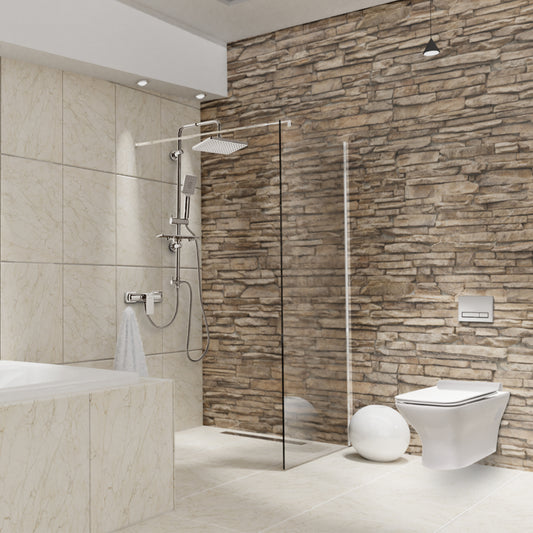 Parete doccia walk-in 90x195 cm, vetro di sicurezza da 8 mm, trasparente, profilo metallico resistente Cabina doccia Titolo predefinito Alessandro Design