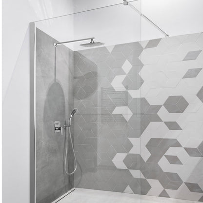 Parete doccia walk-in 90x195 cm, vetro di sicurezza 8 mm, trasparente, profilo metallico resistente Cabina doccia Titolo predefinito Alessandro Design
