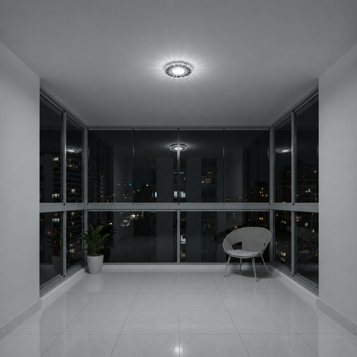 ORBITA Spot LED, 5W, Rotondo, Luce Fredda + RGB, Spot LED Bianco, Resina e Vetro Titolo predefinito Alessandro Design