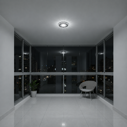ORBITA Spot LED, 5W, Rotondo, Luce Fredda + RGB, Spot LED Bianco, Resina e Vetro Titolo predefinito Alessandro Design