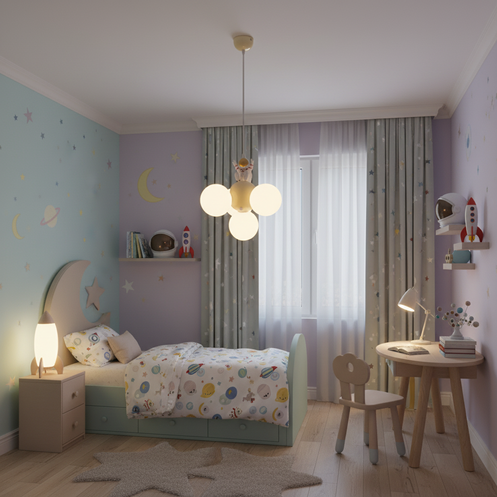 Lampadario ASTRONAUT, 3xG9, D30 cm, Metallo Resina, Oro Bianco Lampadari per bambini Titolo predefinito Alessandro Design